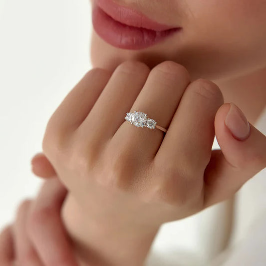 Three Round Cut Diamond Ring