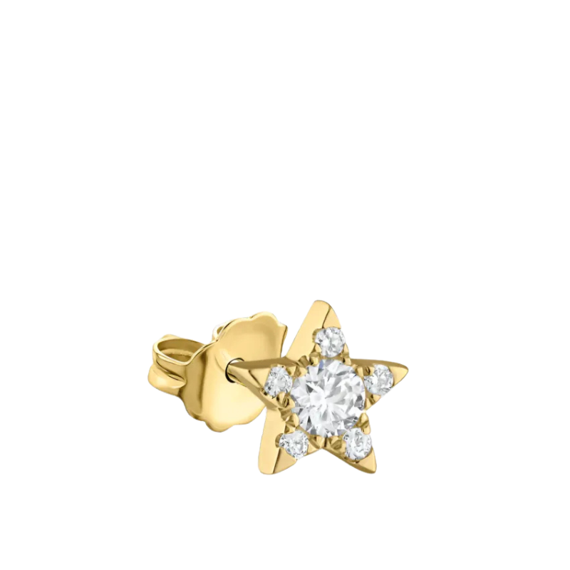 (Single)Invisible Set Star Diamond Stud Earring