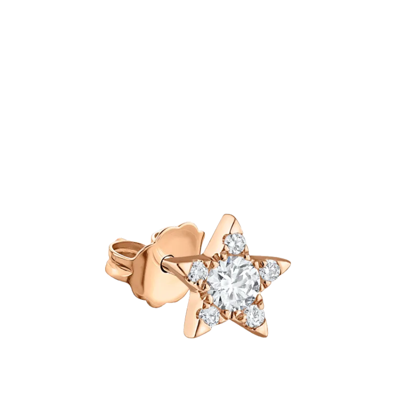 (Single)Invisible Set Star Diamond Stud Earring