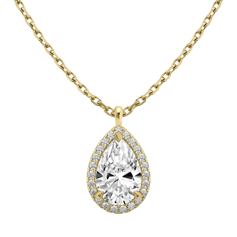 Pear Halo Lab-Grown Diamond Pendant