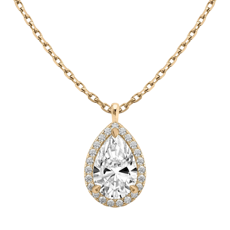 Pear Halo Lab-Grown Diamond Pendant