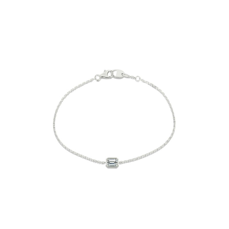 Emerald Bezel Solitaire Bracelet
