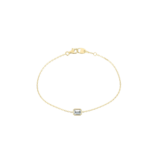 Emerald Bezel Solitaire Bracelet