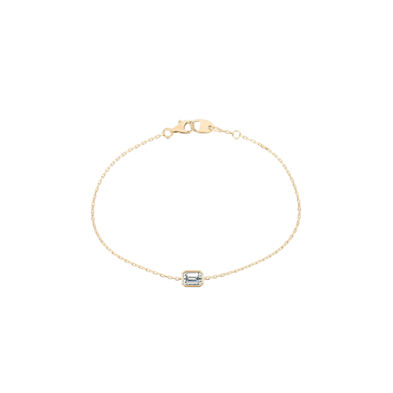 Emerald Bezel Solitaire Bracelet