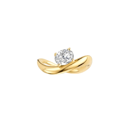 Wave Oval Diamond Ring