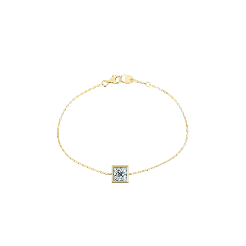 Princess Bezel Solitaire Bracelet