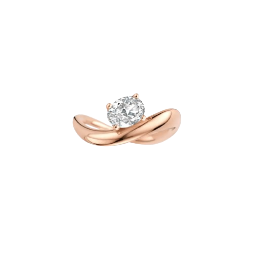 Wave Oval Diamond Ring