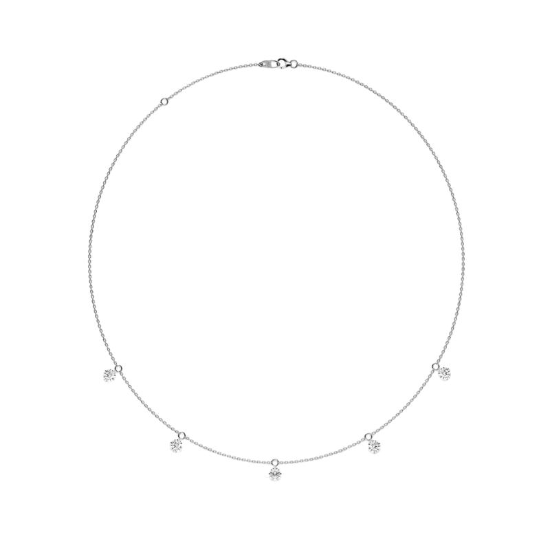 5 Diamonds Floating Station Necklace
