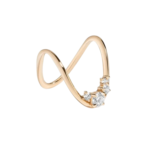U Cluster Deep Curve Diamond Ring