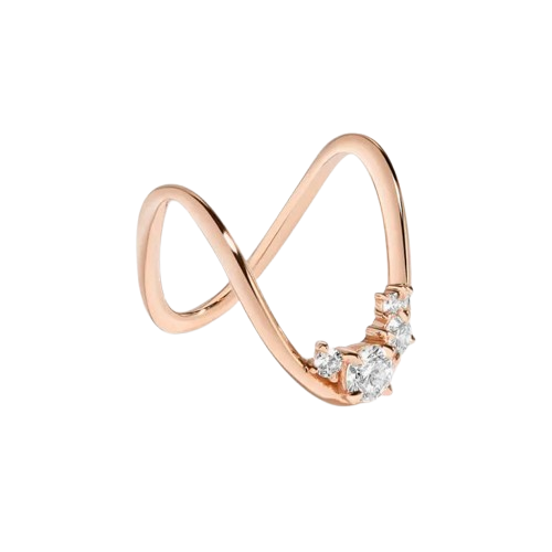 U Cluster Deep Curve Diamond Ring