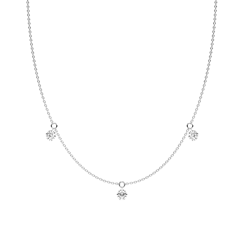 3 Diamonds Floating Station Necklace