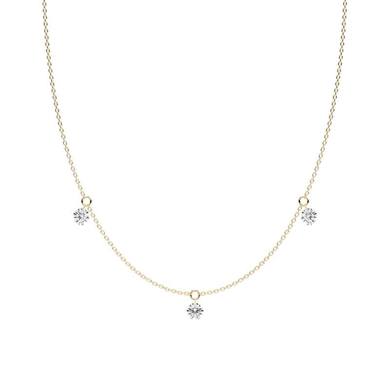 3 Diamonds Floating Station Necklace