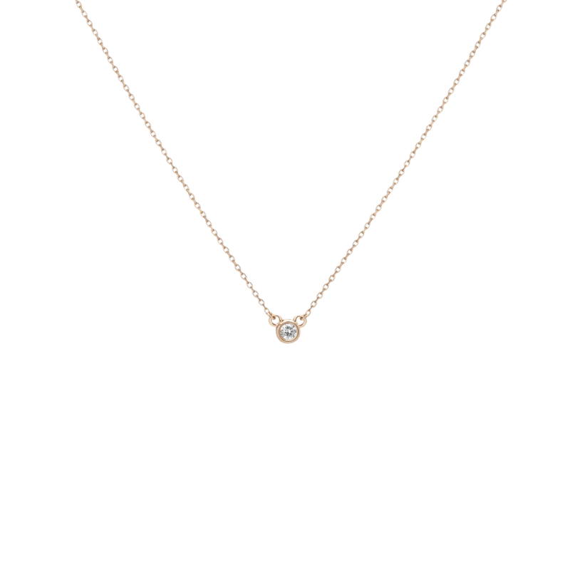 Bezel Solitaire Diamond Pendant Necklace