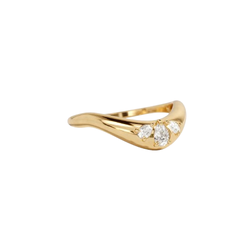 Pear Cut Curve Diamond Band Ring