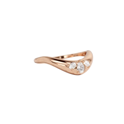 Pear Cut Curve Diamond Band Ring