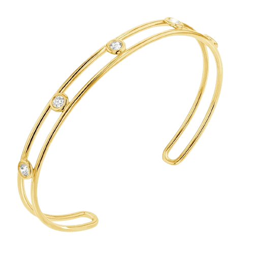 Five-Bubble Diamond Cuff Bracelet