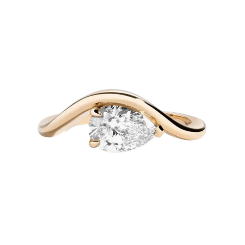 Cloud Curve Pear Cut Diamond Ring