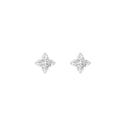 4 Star Cut Diamond Stud Earrings