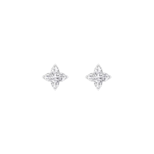4 Star Cut Diamond Stud Earrings
