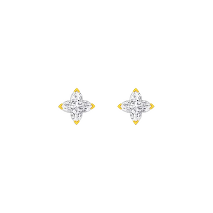 4 Star Cut Diamond Stud Earrings