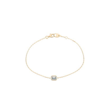 Emerald Bezel Solitaire Bracelet