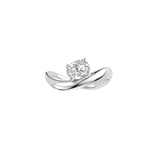 Wave Oval Diamond Ring