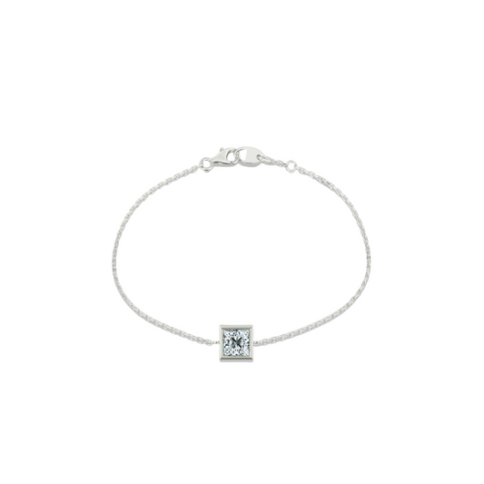 Princess Bezel Solitaire Bracelet