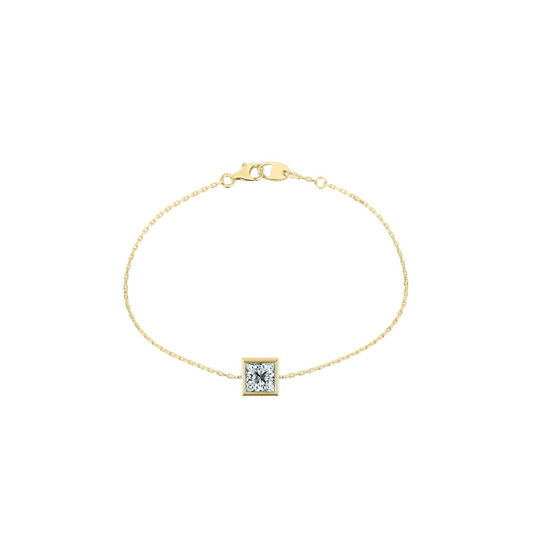 Princess Bezel Solitaire Bracelet