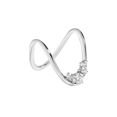 U Cluster Deep Curve Diamond Ring