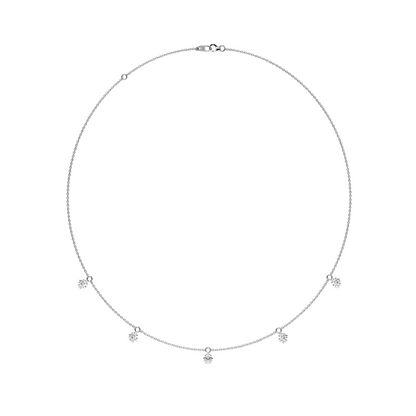 5 Diamonds Floating Station Necklace