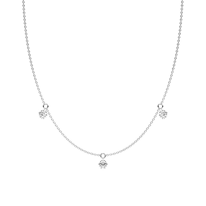 3 Diamonds Floating Station Necklace