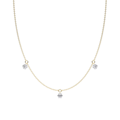 3 Diamonds Floating Station Necklace
