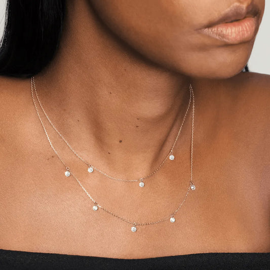 3 Diamonds Floating Station Necklace
