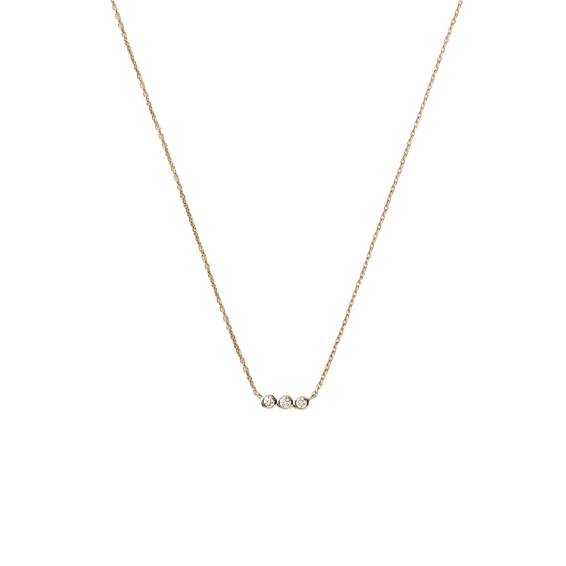 Fine Diamond Solitaire Trio Necklace