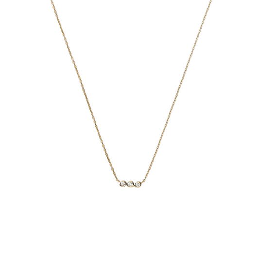 Fine Diamond Solitaire Trio Necklace