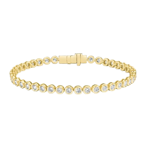 Round Cut Bezel Lab Diamond Tennis Bracelet