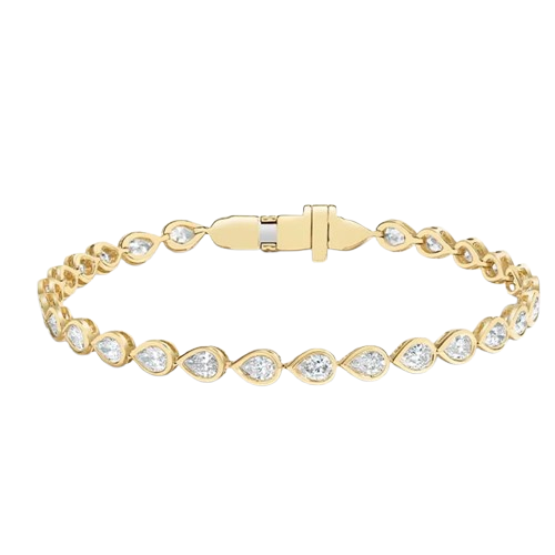 Pear Cut Bezel Lab Diamond Tennis Bracelet