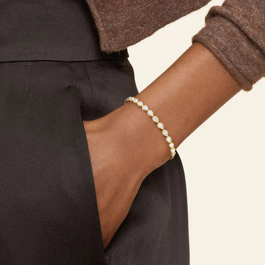 Pear Cut Bezel Lab Diamond Tennis Bracelet