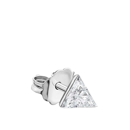 (Single)Invisible Set Trillion Cut Diamond Stud Earring