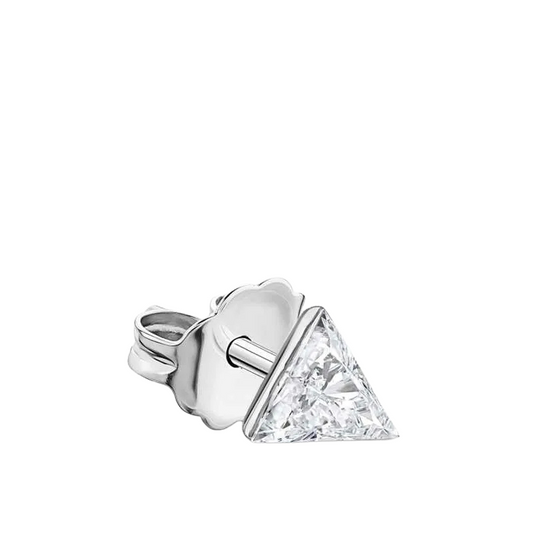 (Single)Invisible Set Trillion Cut Diamond Stud Earring