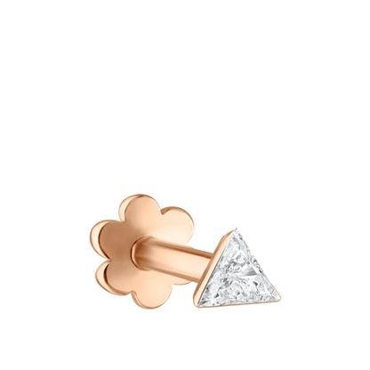 (Single)Invisible Set Trillion Cut Diamond Stud Earring