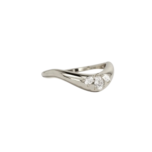 Pear Cut Curve Diamond Band Ring