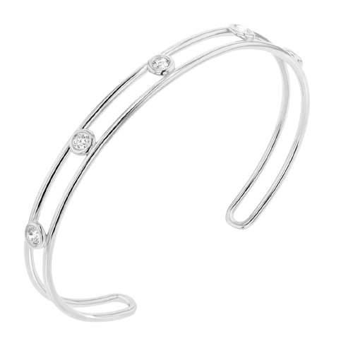 Five-Bubble Diamond Cuff Bracelet