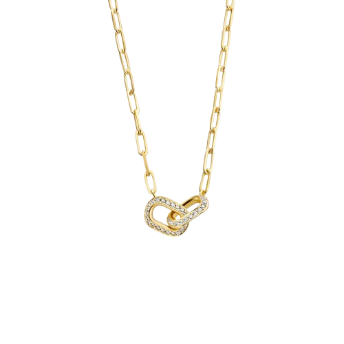 Pave Connection Diamond Pendant Necklace