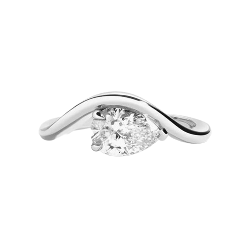 Cloud Curve Pear Cut Diamond Ring