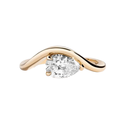 Cloud Curve Pear Cut Diamond Ring