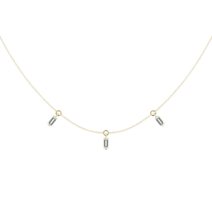 Floating Baguette Station Necklace