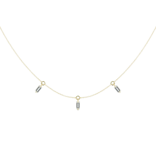 Floating Baguette Station Necklace