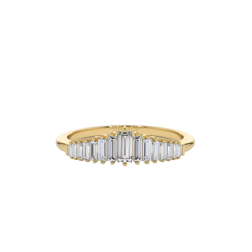 18K Baguette Diamond Tiara Ring