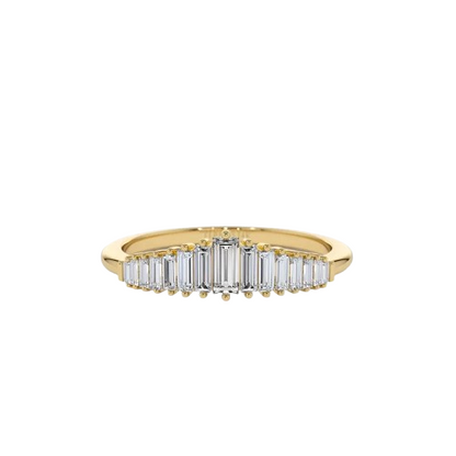 18K Baguette Diamond Tiara Ring